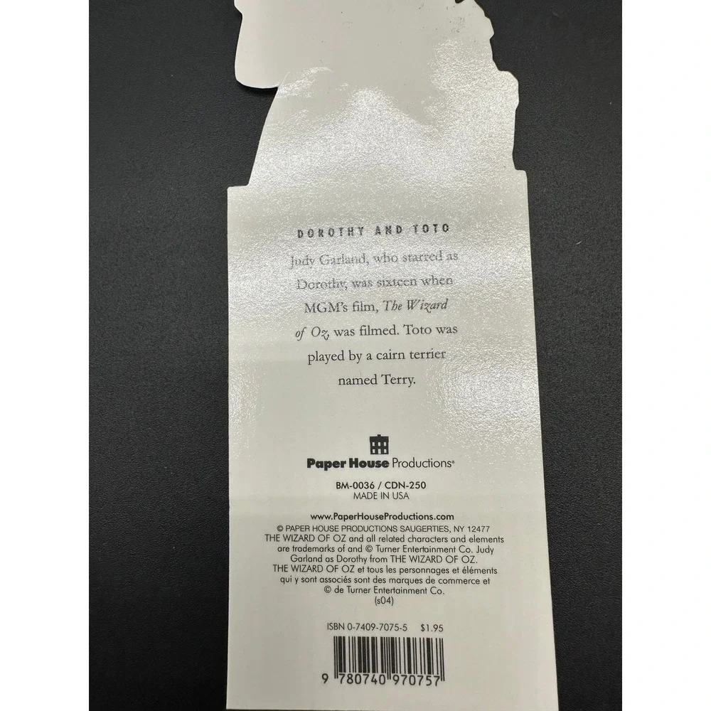 Wizard Of Oz Bookmark Dorothy Toto Quote Collectible Movie Gift Book‎ Lover